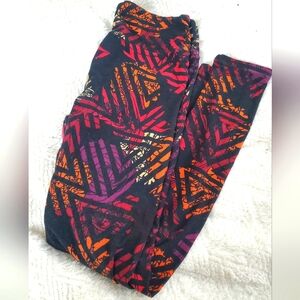 Lularoe One Size Leggings Geometric and Floral Design